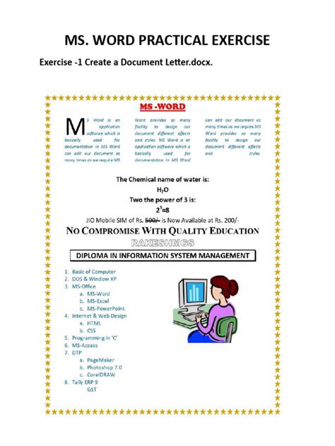 Ms Word Practical
