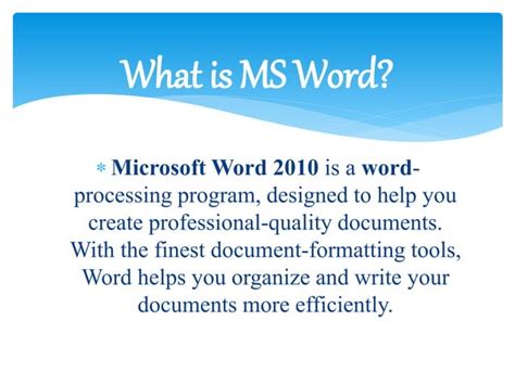 Ms Word Presentation