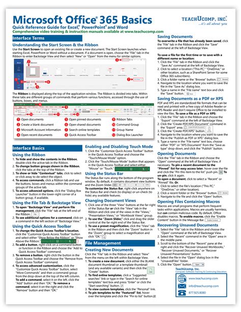 Read Online Ms Office Quick Reference Guides 