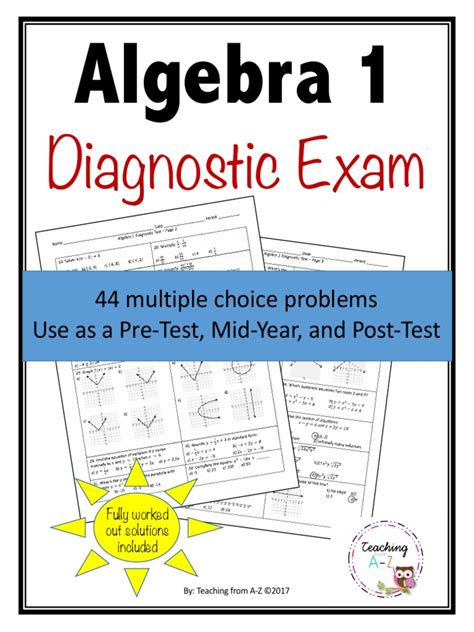 msat algebra 1 diagnostic test answer key