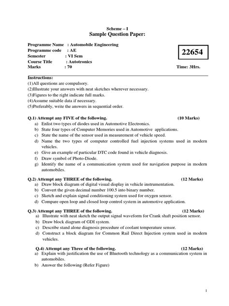 Msbte Sample Question Paper G Scheme