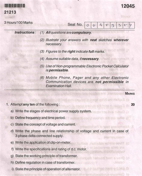 Read Msbte Question Papers 3Rd Sem Mechanical 