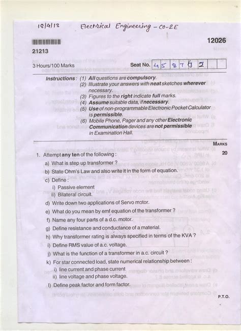 Download Msbte Sample Paper 2 Semester E Scheme 
