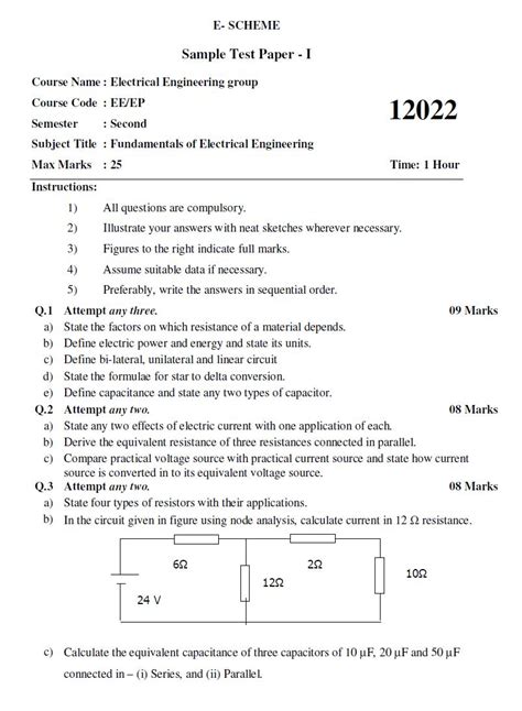 Read Online Msbte Sample Paper 2013 For Electrical Engineering 