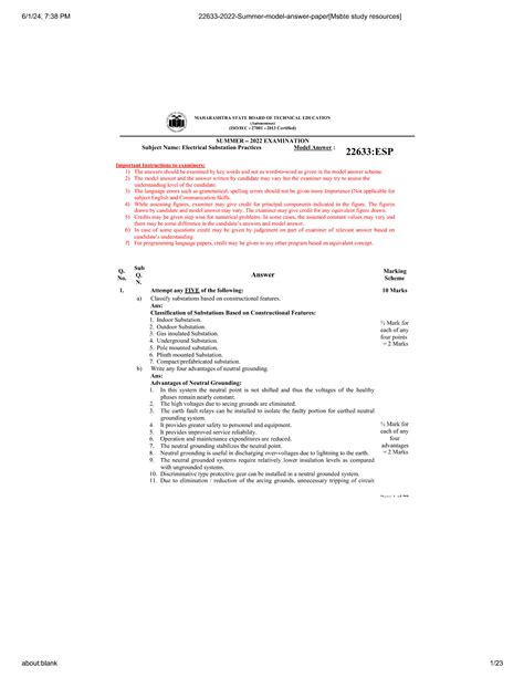 Read Msbte Summer 2014 Paper Solution Mostlyreadingya Com 