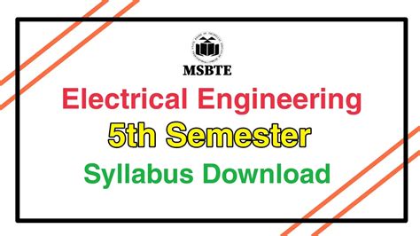 Read Msbte Syllabus G Scheme 5Th Sem Electrical Engineering 