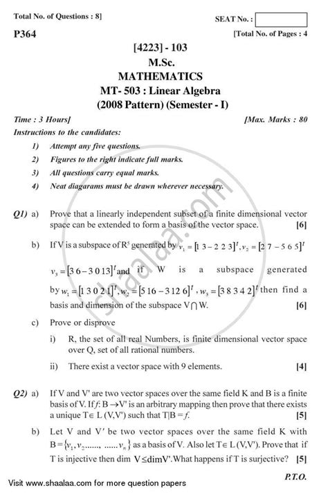 Full Download Msc Mathematics Question Papers 