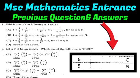 Read Msc Maths Entrance Questions Papers 