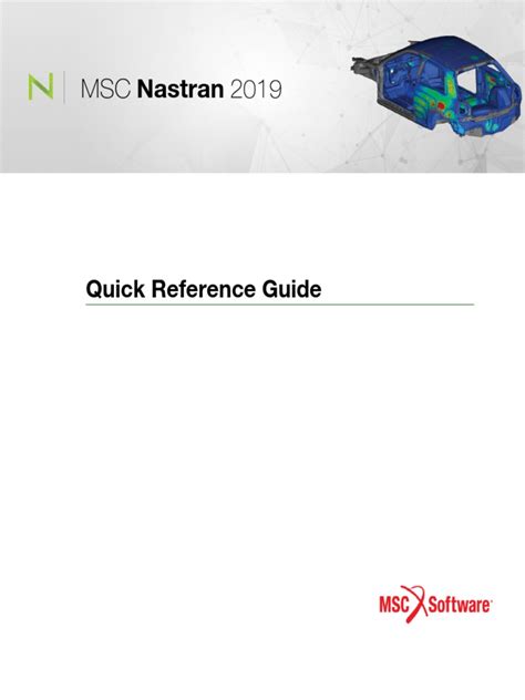 Read Online Msc Nastran Quick Reference Guide 