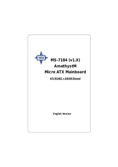 Full Download Msi Ms 7184 Manual 