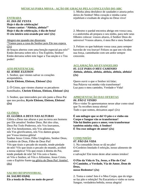 Músicas Para Missa
