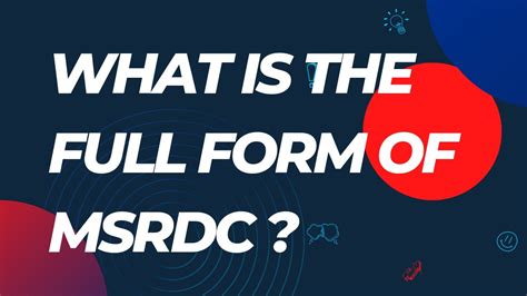 Msrdc Full Form