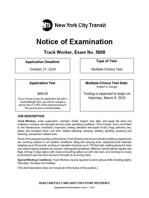 Mta Track Worker Exam Study Guide
