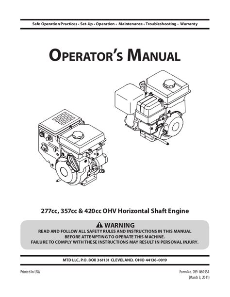 Mtd 357cc Engine Manual