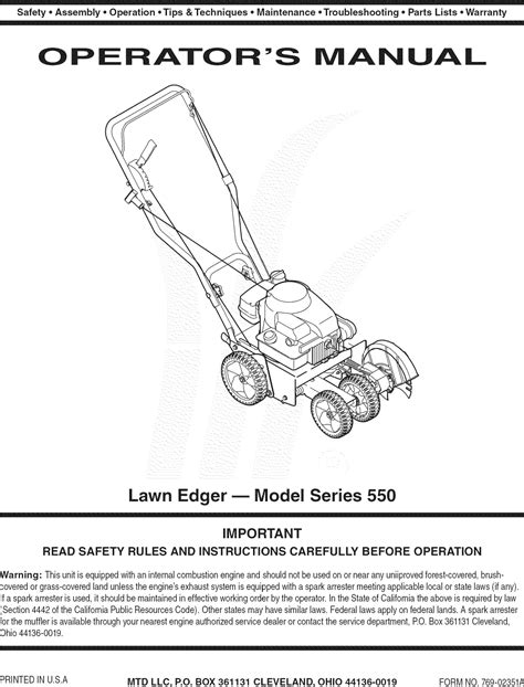 Mtd Edger Manual