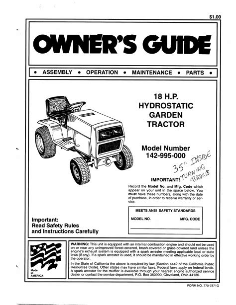 Read Mtd Lawn Tractor Manual 