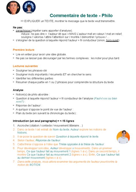 Méthode Commentaire Philo
