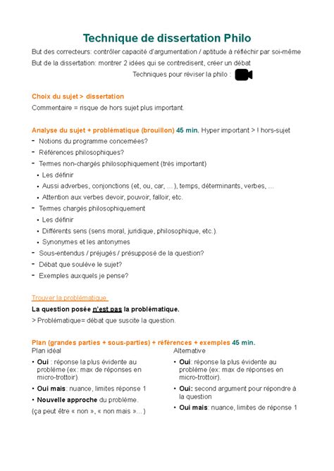 Méthode Dissertation Philo