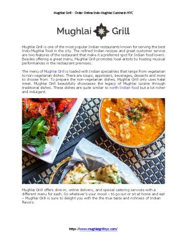 mughlai cuisine ppt template