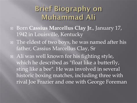 muhammad ali brief biography