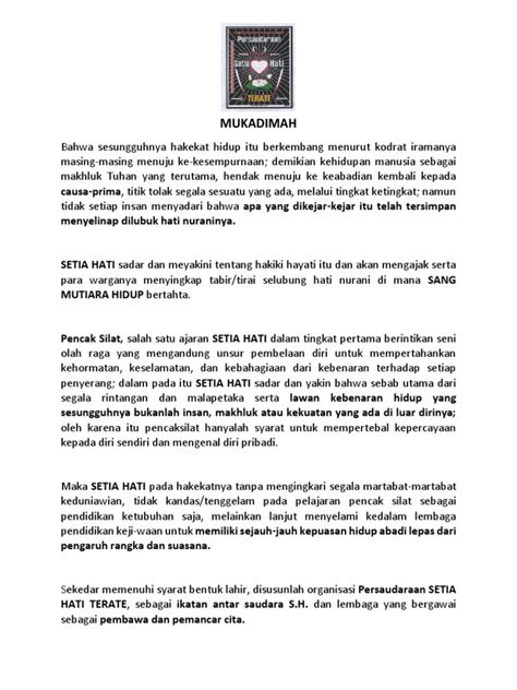 mukadimah psht | Mukadimah PSHT PDF Filsafat Scribd