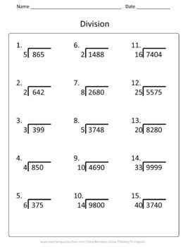 Multi Digit Multiplication And Division 5th Grade Math Math 5th Grade - Math 5th Grade