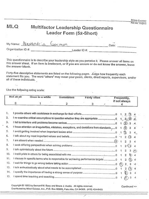 Multifactor Leadership Questionnaire
