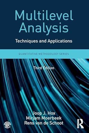Multilevel Analysis Techniques And Applications T