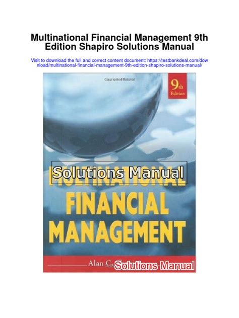 Read Online Multinational Financial Management Shapiro 9Th Edition 