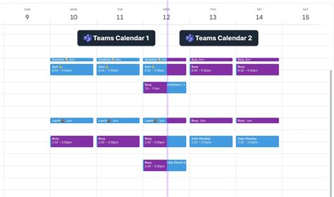 multiple calendars in teams