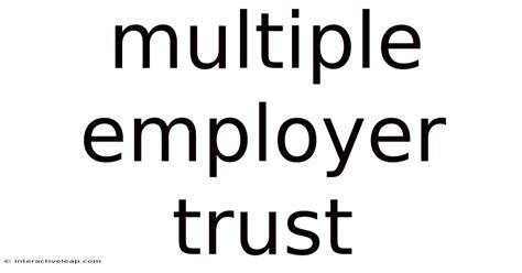 Multiple Employer Trust