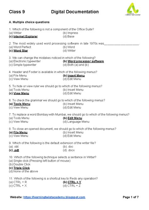 Read Online Multiple Choice Answers For Digital Planet 