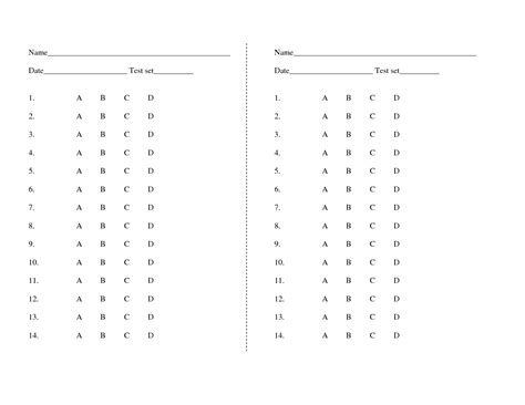 Read Online Multiple Choice Blank Answer Sheet Template 