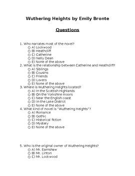 Download Multiple Choice Questions For Wuthering Heights 