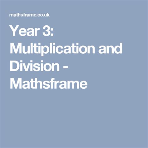 Multiplication And Division Mathsframe Division Multiplication - Division Multiplication