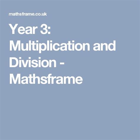 Multiplication And Division Mathsframe Multiplication And Division - Multiplication And Division
