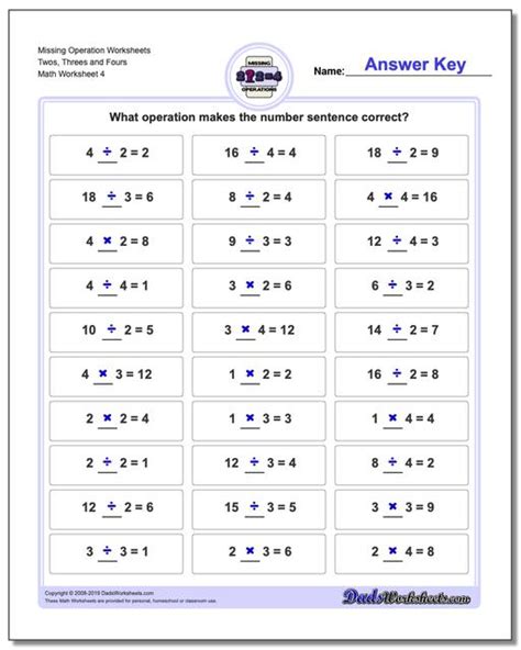 Multiplication And Division Missing Operation Worksheets Missing Multiplication Worksheet - Missing Multiplication Worksheet