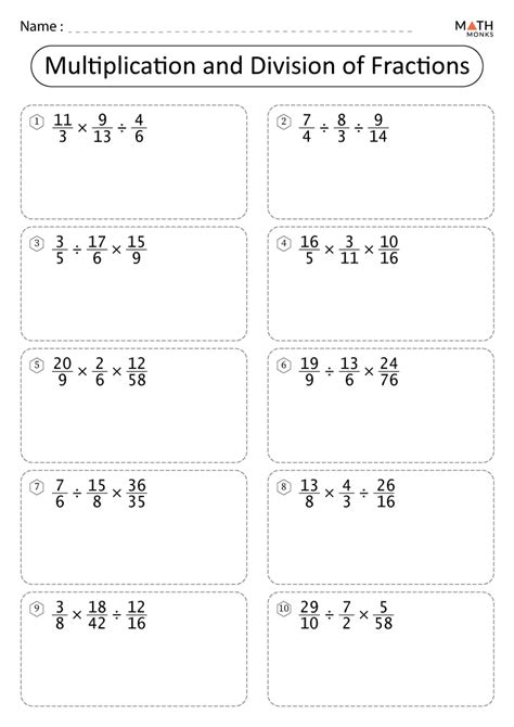 Multiplication And Division Of Fractions Multiples Of Fractions - Multiples Of Fractions
