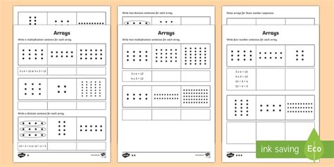 Multiplication Arrays Worksheets Homework Activity Twinkl Math Array Worksheets - Math Array Worksheets