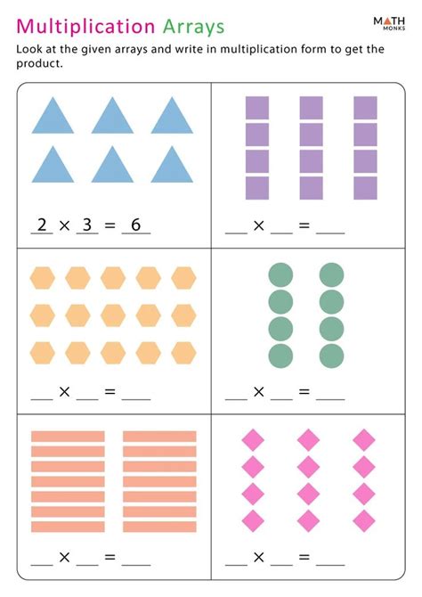 Multiplication Arrays Worksheets Math Monks Math Array Worksheets - Math Array Worksheets