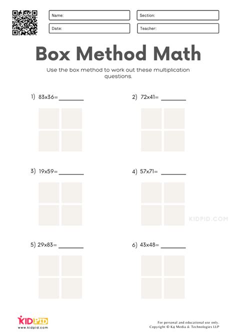Multiplication Box Method Worksheet   Multiplication Worksheets Math Worksheet Maker - Multiplication Box Method Worksheet
