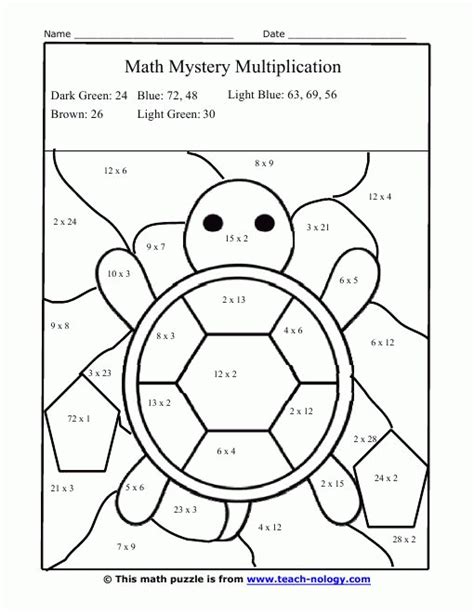multiplication coloring pages