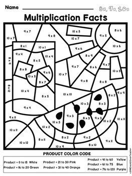 Multiplication Coloring Sheets 4th Grade Tpt Multiplication Coloring Sheet 4th Grade - Multiplication Coloring Sheet 4th Grade