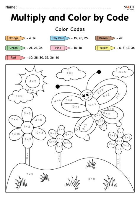 Multiplication Coloring Worksheet Grade 4   Multiplication Coloring Worksheets Math Monks - Multiplication Coloring Worksheet Grade 4