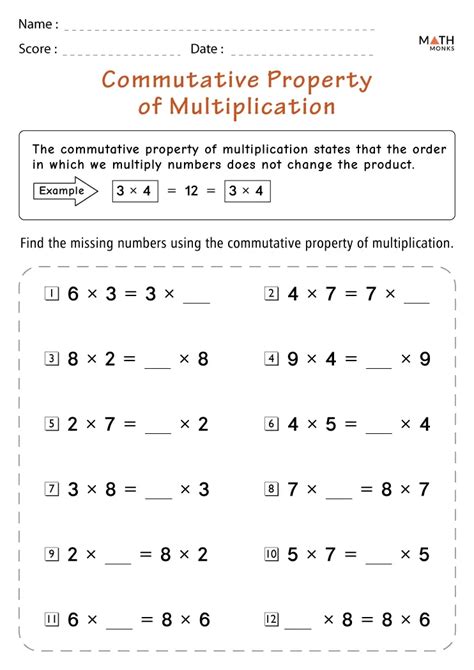 Multiplication Commutative Property Worksheets For 3rd Grade Commutative Property Of Multiplication 3rd Grade - Commutative Property Of Multiplication 3rd Grade