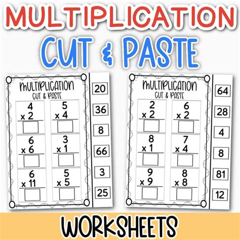 Multiplication Cut And Paste Worksheets Free Single And Multiplication Copy And Paste - Multiplication Copy And Paste
