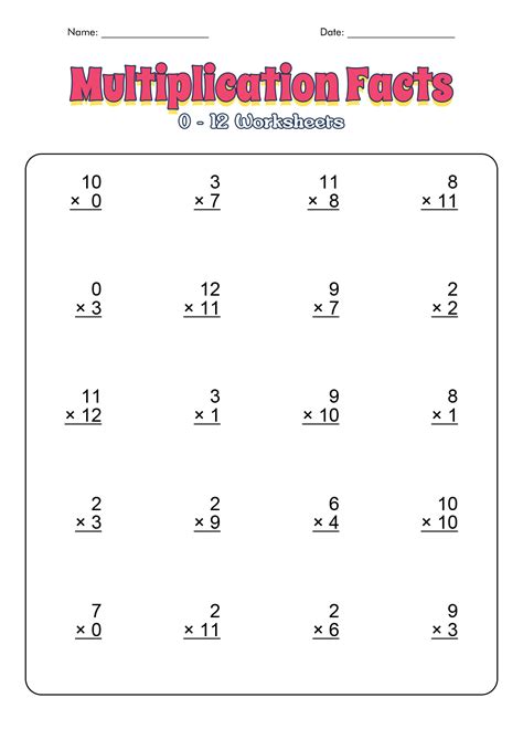 Multiplication Facts Archives Academy Worksheets Multiplication Facts 0 12 Worksheet - Multiplication Facts 0 12 Worksheet