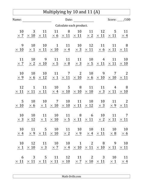 Multiplication Facts Worksheets Math Drills Math Aid Multiplication - Math Aid Multiplication