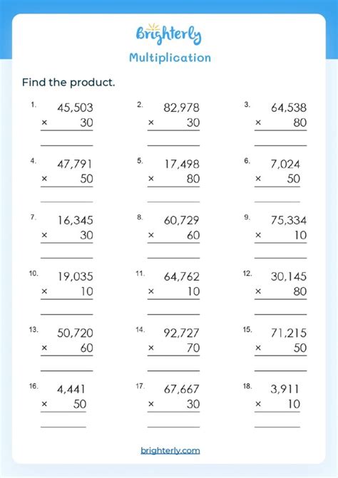 Multiplication For Class 5
