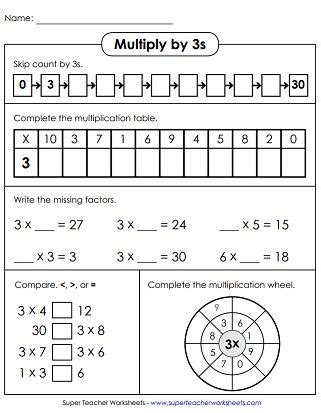 Multiplication Kidsworksheetfun Multiplication Worksheet 3s - Multiplication Worksheet 3s